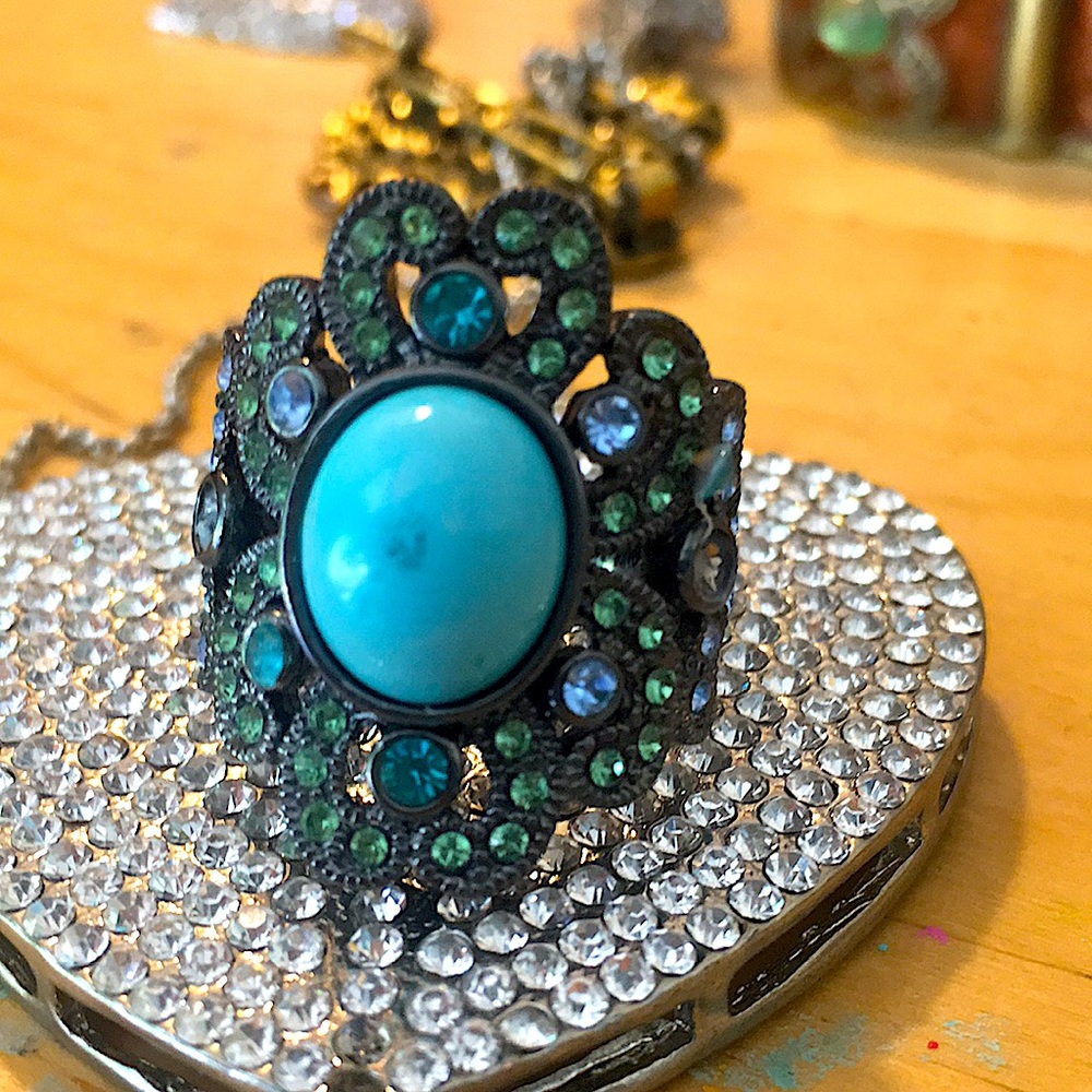 Blue Turquoise Gem Ring